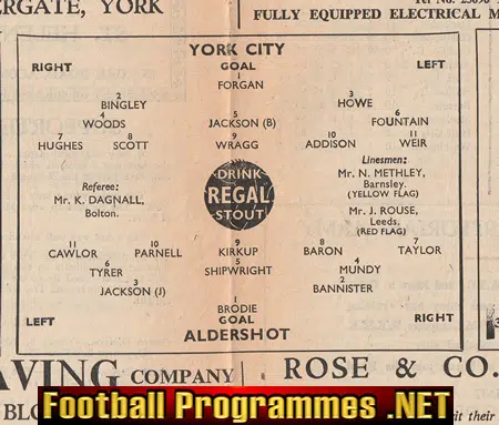 York City v Aldershot 1960