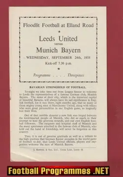 Leeds United v Bayern Munich 1958 - Elland Road Friendly Match