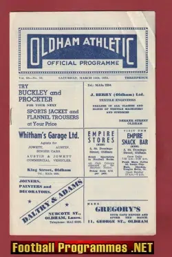 Oldham Athletic v Manchester City 1954