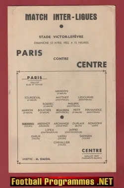 Paris v Centre 1953 – France French Football