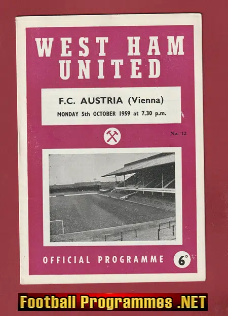 West Ham United v FC Austria 1959 – Friendly