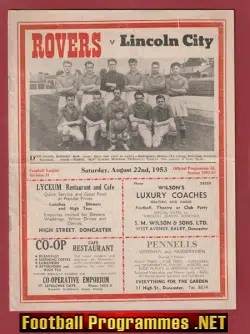 Doncaster Rovers v Lincoln City 1953