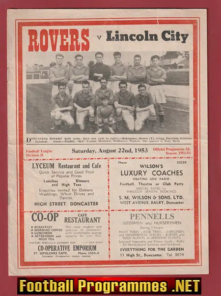 Doncaster Rovers v Lincoln City 1953
