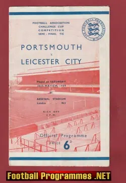 Portsmouth v Leicester City 1949 - FA Cup Semi Final at Arsenal