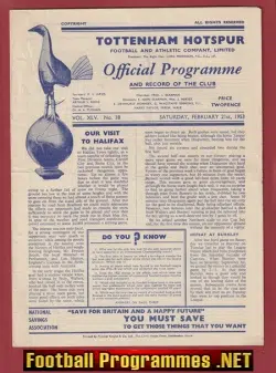 Tottenham Hotspur v Preston 1953