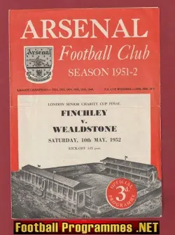 Wealdstone v Finchley 1952 – London Charity Cup Final at Arsenal