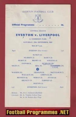 Everton v Liverpool 1965 – Reserves Match Goodison Park