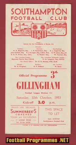 Southampton v Gillingham 1953
