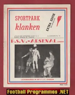 PSV Eindhoven v Arsenal 1959 - Friendly Match Netherlands