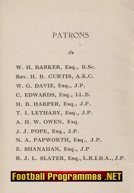 Esthameian Society Football Fixture Card 1935 - 1936