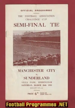 Sunderland v Manchester City 1955 - FA Cup Semi Final at Villa