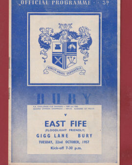 Bury v East Fife 1957 – Friendly Match Scotland Team Scottish