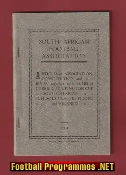 South Africa Football Association Rules Regulation Handbook 1931