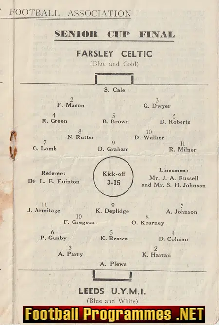 Leeds UYMI v Farsley Celtic 1955 - Senior Cup Final