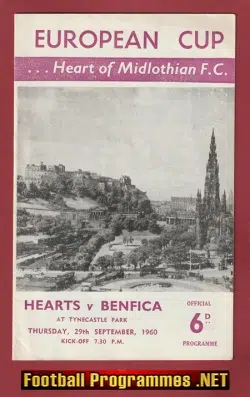 Heart Of Midlothian v Benfica 1960 – Tynecastle Park – Hearts