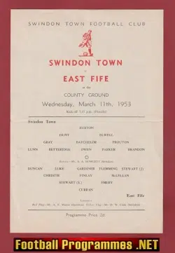 Swindon Town v East Fife 1953 - Friendly Match - Scotland