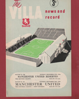 Aston Villa v Manchester United 1954 + Reserves
