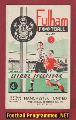 Fulham v Manchester United 1951 – 1950’s Programme