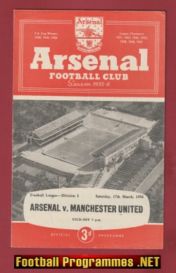 Arsenal v Manchester United 1956 – Man Utd – 50s