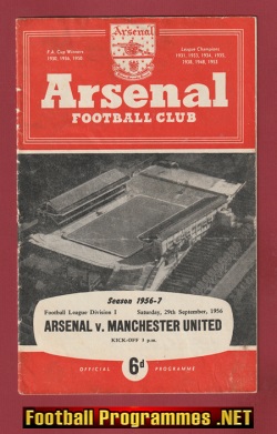 Arsenal v Manchester United 1956 – Man Utd 1950’s