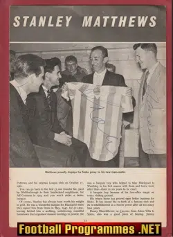 Stoke City Stanley Matthews Resignation Signed picture 1963