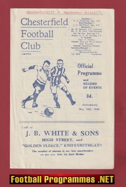 Chesterfield v Manchester United 1945 War Time Issue Semi Final