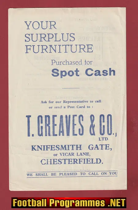 Chesterfield v Manchester United 1945 War Time Issue Semi Final
