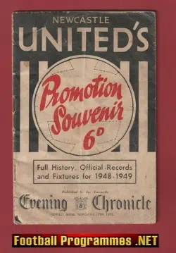 Newcastle United Promotion Souvenir Brochure Programme 1948 - 49
