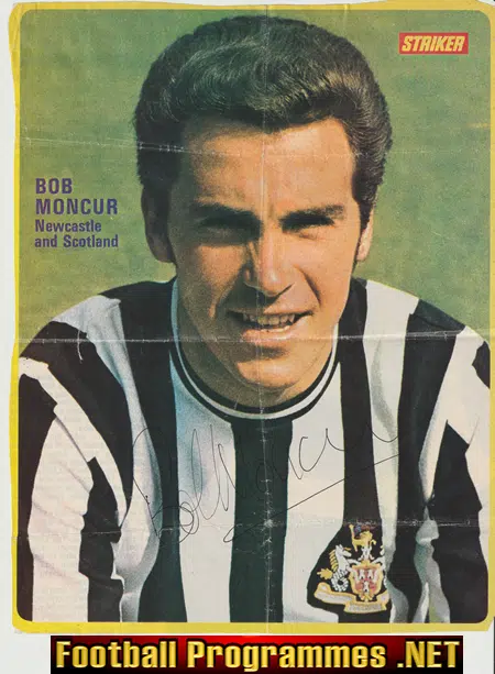Newcastle United Bob Moncur Autograph Picture 1970s SIGNED