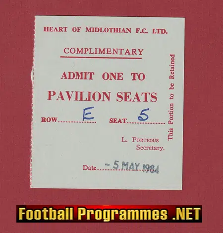 Heart Of Midlothian v Glasgow Celtic 1984 - Multi SIGNED + Tick