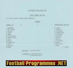 Frome Ladies v Sturminster Newton 1994 - Womens Football Cup Somerset