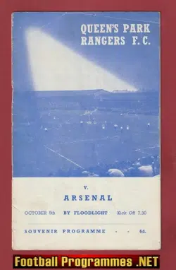Queens Park Rangers v Arsenal 1953 - First Floodlights Opening