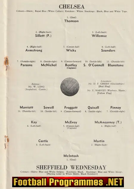 Chelsea v Sheffield Wednesday 1955 - Champions Season Decider