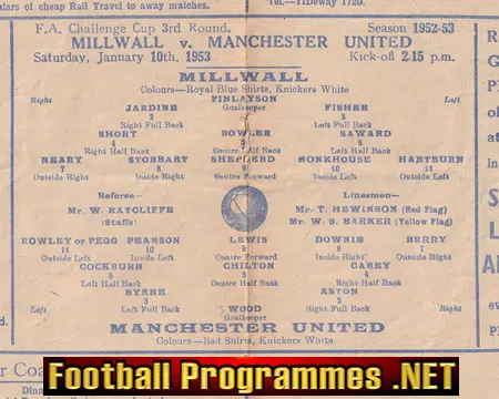 Millwall v Manchester United 1953 - The Young Busby Babes