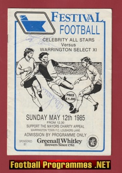 Warrington Select v Celbrity All Stars 1985 – Autographed SIGNED