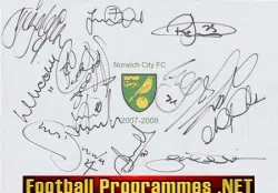 Norwich City Football Club Multi Signed Autographed 2007 - 2008