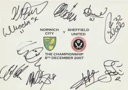 Norwich City Football Club Multi Signed Autographed 2007 - 2008