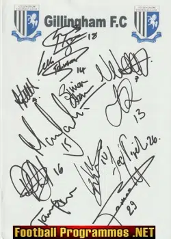 Gillingham Football Club Multi Signed Autographed 2002 - 2003