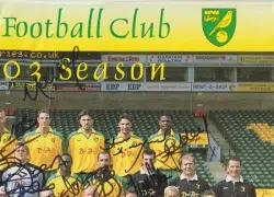 Norwich City Football Club Multi Signed Autographed Poster 2002