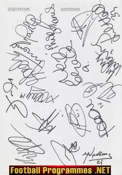 Wrexham Football Club Multi Signed Autograph 2007 2008