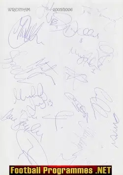 Wrexham Football Club Multi Signed Autograph 2005 2006