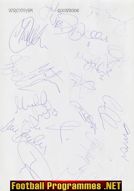 Wrexham Football Club Multi Signed Autograph 2005 2006