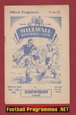 Millwall v Shrewsbury Town 1952