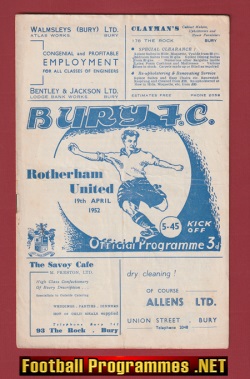 Bury v Rotherham United 1952