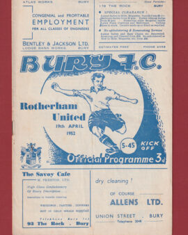 Bury v Rotherham United 1952
