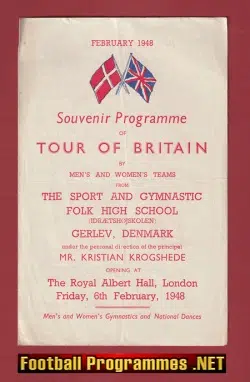 Denmark Gymnastics Tour Of Britain 1948 - Albert Hall London