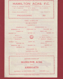 Hamilton Accademical v Arbroath 1960 – Scottish League Cup