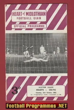Heart Of Midlothian v Glasgow Celtic 1961 – Hearts Scotland