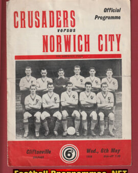 Cliftonville v Norwich City 1959 – Ireland – Official Programme