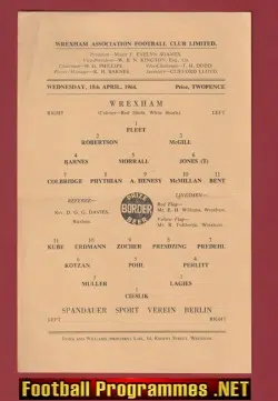 Wrexham v Spandauer Sport Verein 1964 – Germany German Team
